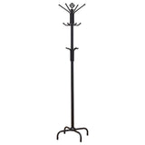 Collier - 12 Hook Freestanding Coat Rack Hat Hanger - Black