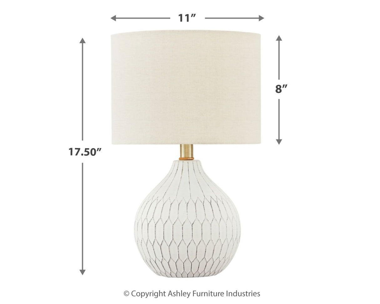 Wardmont - Ceramic Table Lamp  - White