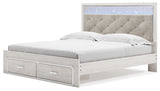 Altyra - King Upholstered Storage Bed - White