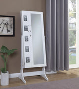 Doyle - Cheval Mirror With Jewelry Storage - White