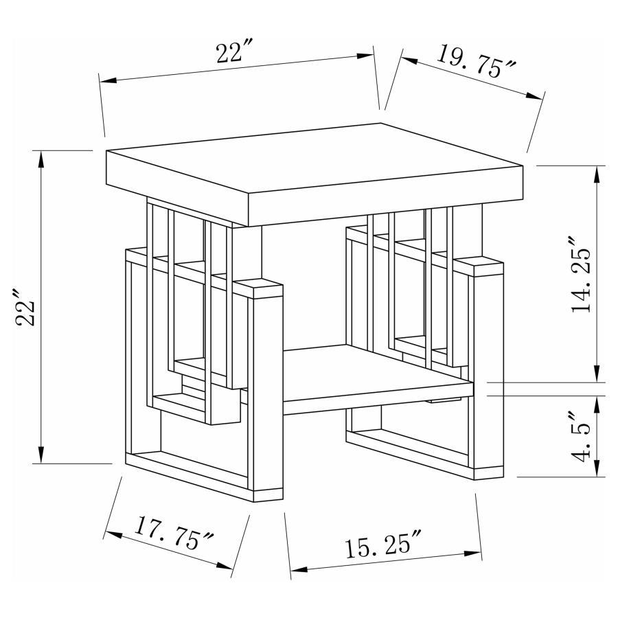 Schmitt - Rectangular Side End Table - White High Gloss