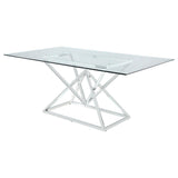 Beaufort - Rectangular Glass Top Dining Table - Chrome