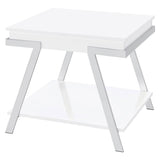 Marcia - Rectangular Side End Table - White High Gloss