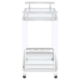 Jefferson - 2-Tier Glass Shelf Acrylic Bar Cart - Chrome