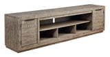 Krystanza - Weathered Gray - XL TV Stand w/Fireplace Option