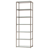 Kate - 5-Shelf Glass Bookshelf - Black Nickel