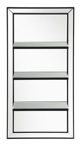 Oriel - Rectangular 3-Shelf Wall Mirror - Silver