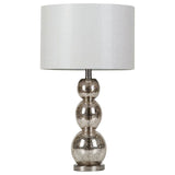 Mineta - Drum Shade Stacked Table Lamp - Antique Silver