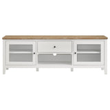 Hollis - 2 Door Wood TV Stand With Drawer - Brown And White