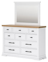 Ashbryn - White / Natural - Dresser And Mirror