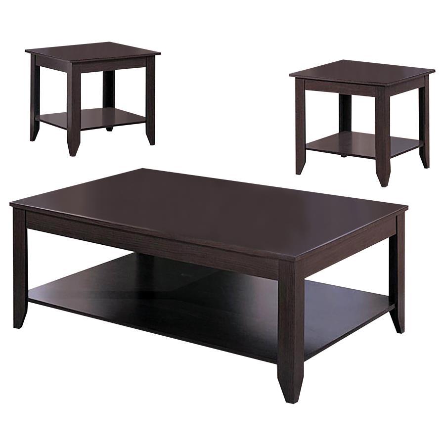 Brooks - 3 Piece Rectangular Coffee Table Set - Cappuccino