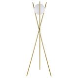 Yamileth - Spherical Bulb Metal Tripod Floor Lamp - Gold