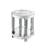 Fafia - End Table - Mirrored & Faux Gems