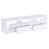 Jude - 2-Drawer Engineered Wood TV Stand - High Gloss White