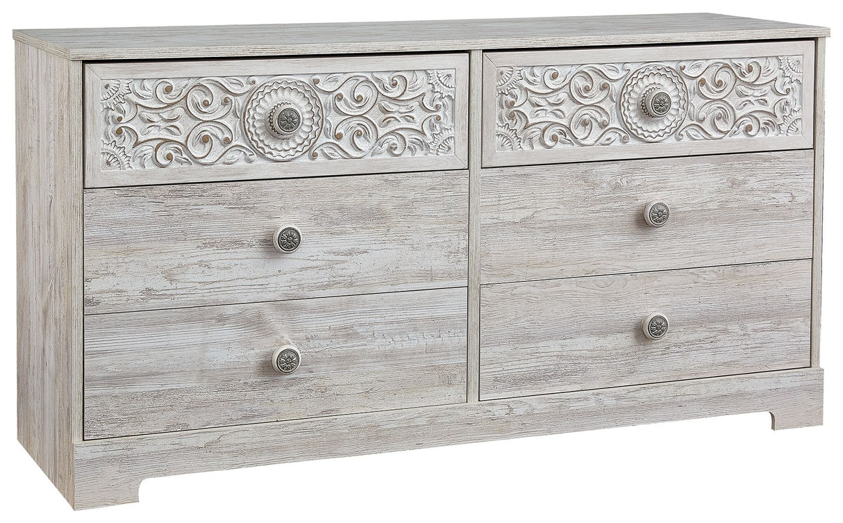Paxberry - Six Drawer Dresser - Weatherworn - Whitewash