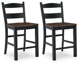 Valebeck - Barstool (Set of 2) - Black / Brown