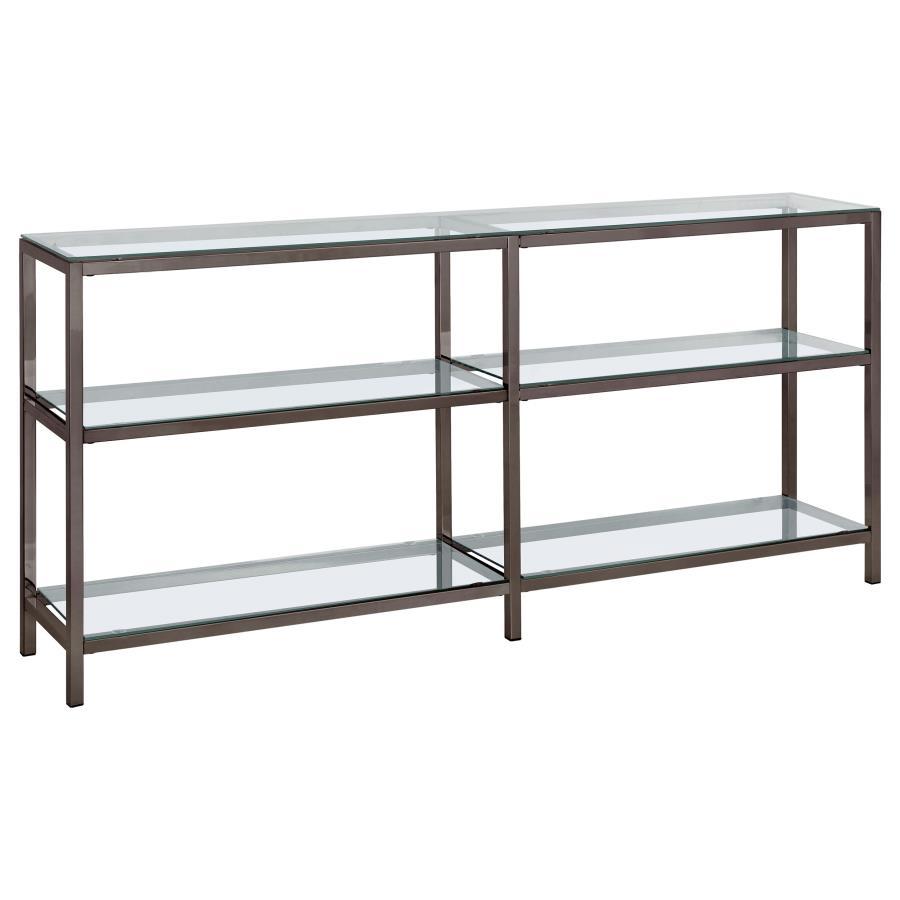 Kate - 2-Shelf Console Bookcases - Black Nickel