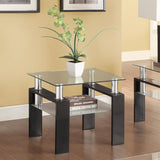 Dyer - 1-Shelf Square Glass Top Side End Table - Black