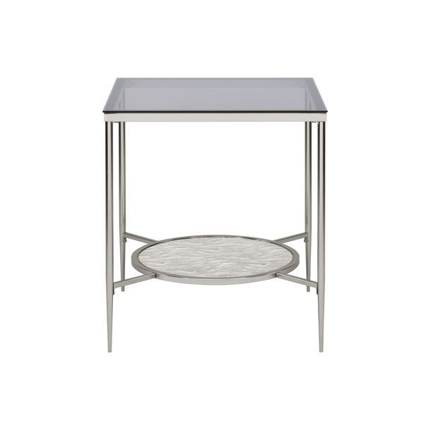 Adelrik - End Table - Glass & Chrome Finish