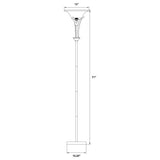 Archie - Frosted Torchiere Floor Lamp - Brushed Steel