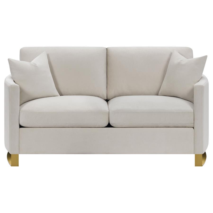 Corliss - Upholstered Arched Arm Loveseat - Beige