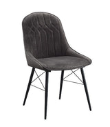 Abraham - Side Chair (Set of 2) - Gray Fabric & Black Finish