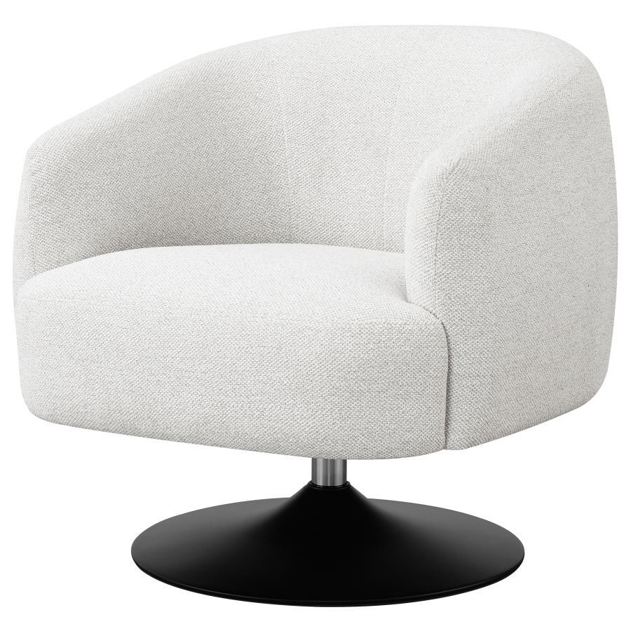 Dave - Upholstered Barrel Back Swivel Club Chair - Beige