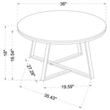 Hugo - Round Faux Marble Coffee Table - White And Matte Black