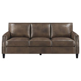 Leaton - Upholstered Recessed Arm Sofa - Brown Sugar