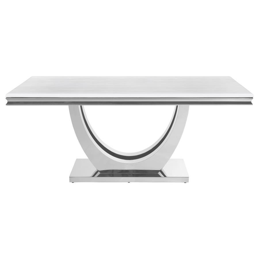 Kerwin - Rectangular Stone Top Dining Table - White