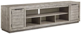 Naydell - XL TV Stand w/Fireplace Option - Gray