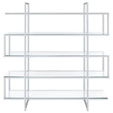 Elmer - 5-Shelf Bookshelf - Clear And Chrome