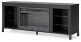 Cayberry - Black - TV Stand With Fireplace