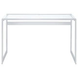 Hartford - Glass Top Writing Desk - Chrome