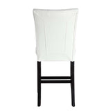 Hussein - Counter Height Chair (Set of 2) - White PU & Black Finish